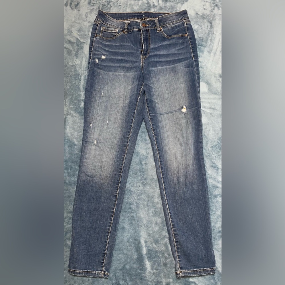 dark wash jeans.